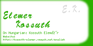 elemer kossuth business card